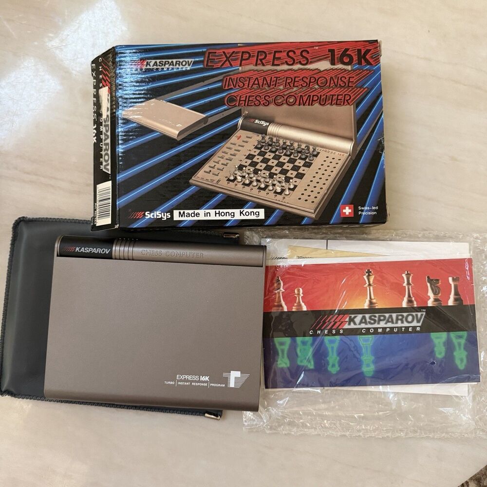Vintage 1985 SciSys Kasparov Express 16K Chess Computer NOS Tested Complete Box